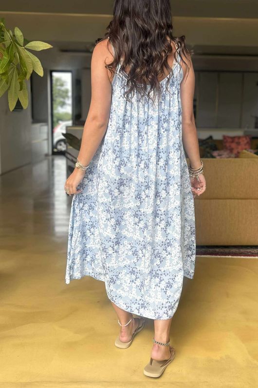 Made in Italy Camellia Midi Sundress Sky